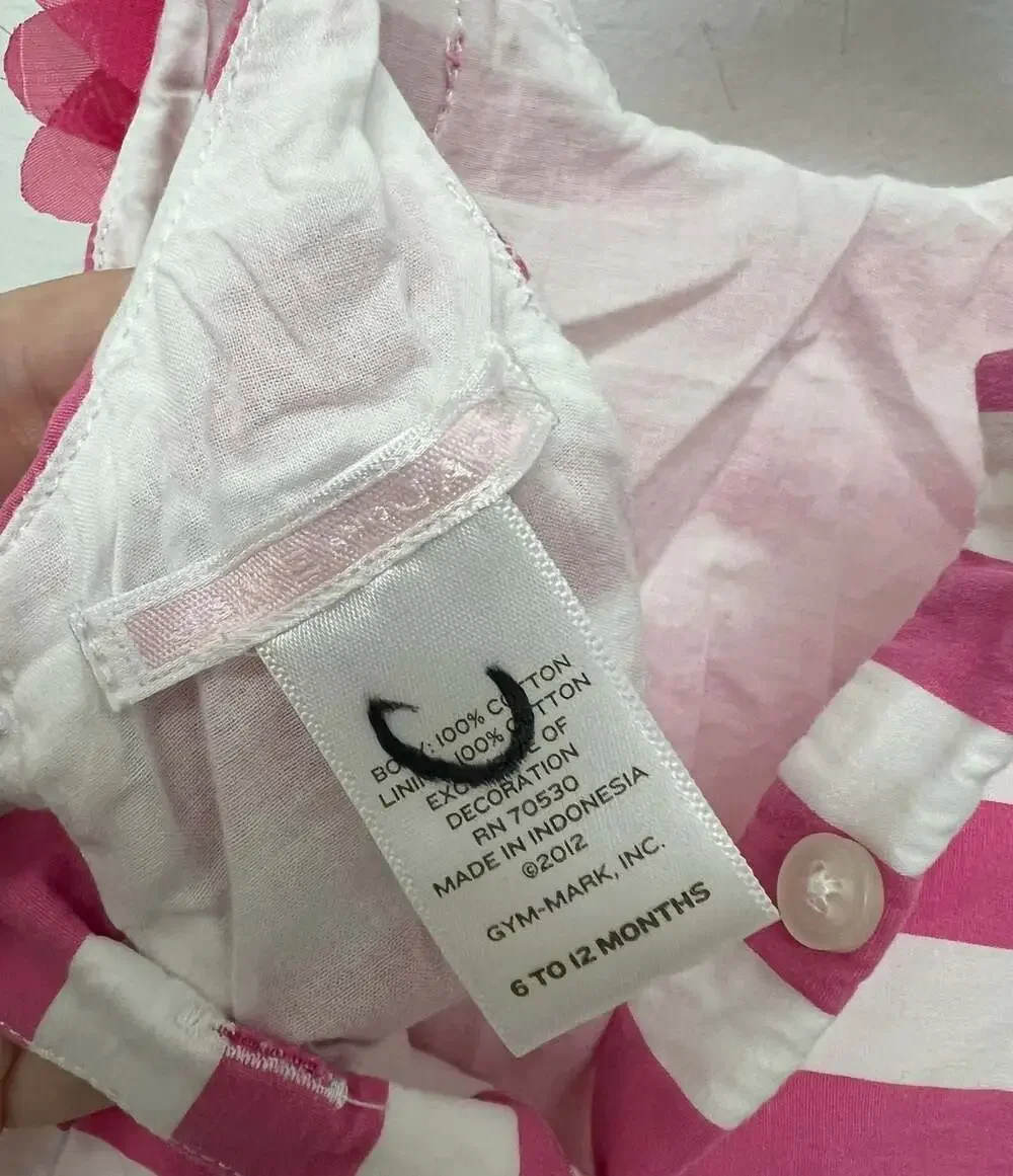 Janie and Jack Striped Cotton Play Dress with Flower Accent 6 to 12 Months